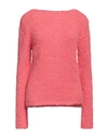 Gentryportofino Woman Sweater Coral Size 10 Alpaca Wool, Wool, Polyamide In Red