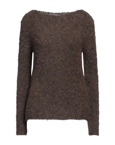 Gentryportofino Woman Sweater Cocoa Size 6 Alpaca Wool, Wool, Polyamide In Brown