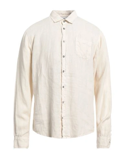 Alpha Studio Man Shirt Off White Size 44 Linen In Off White