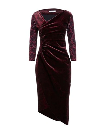 Chiara Boni La Petite Robe Woman Midi Dress Burgundy Size 8 Polyamide, Elastane In Red