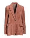 BRUNELLO CUCINELLI BRUNELLO CUCINELLI WOMAN BLAZER RUST SIZE 6 SOFT LEATHER