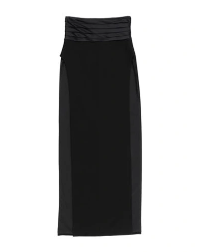 Monot Mônot Woman Maxi Skirt Black Size 6 Polyester, Triacetate