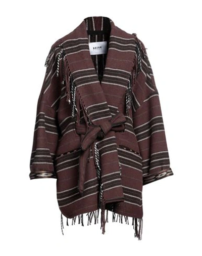 Bazar Deluxe Woman Coat Chocolate Brown Size 8 Wool, Polyamide, Polyester, Elastane
