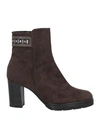 Cinzia Soft Woman Ankle Boots Dark Brown Size 10 Textile Fibers In Brown
