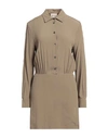 Semicouture Woman Mini Dress Khaki Size 4 Acetate, Silk In Beige