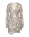 Carla G. Woman Mini Dress Platinum Size 8 Polyester, Viscose, Elastane In Grey