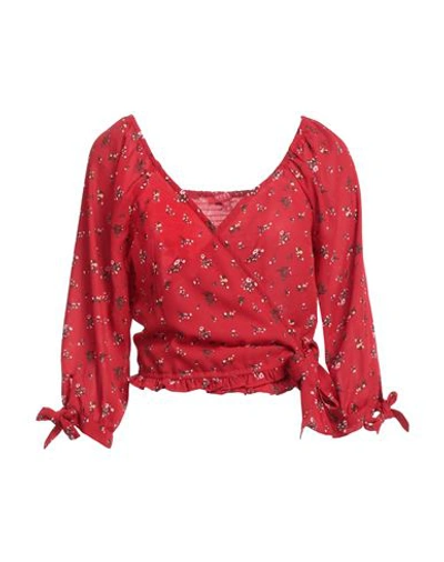 Guess Woman Blouse Red Size Xl Polyester