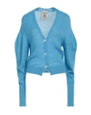 Semicouture Woman Cardigan Azure Size Xs Acrylic, Polyamide, Mohair Wool In Blue