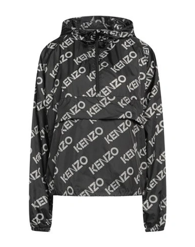 Kenzo Woman Jacket Lead Size L Polyamide In Grey