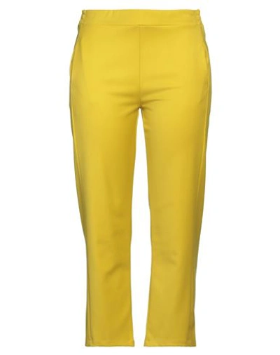 Siste's Woman Pants Yellow Size L Polyester, Viscose, Elastane
