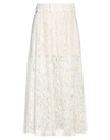 Kontatto Woman Midi Skirt Ivory Size M Cotton, Polyester In White