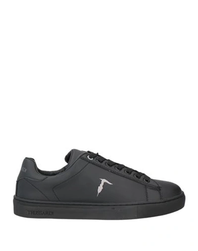 Trussardi Woman Sneakers Black Size 7 Textile Fibers