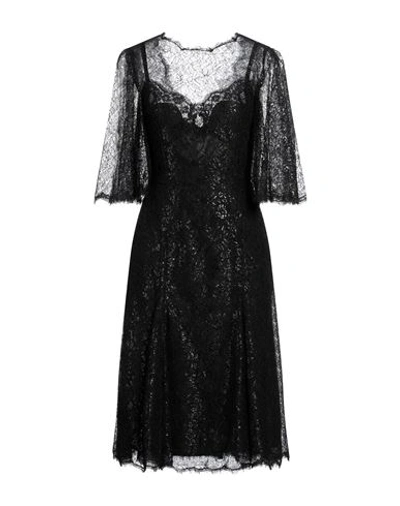 Dolce & Gabbana Woman Midi Dress Black Size 2 Viscose, Polyamide, Metallic Polyester