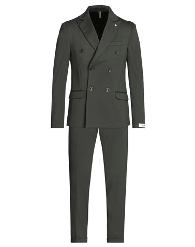 Berna Man Suit Dark Green Size 44 Viscose, Polyamide, Elastane