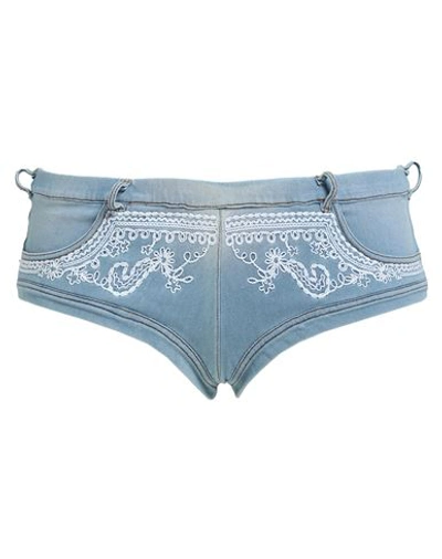 Ermanno Scervino Beachwear Woman Beach Shorts And Pants Blue Size 8 Cotton, Polyamide, Elastane