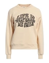 Sandro Woman Sweatshirt Sand Size 1 Cotton, Polyester, Elastane In Beige