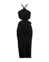 Mangano Woman Midi Dress Black Size 8 Cotton