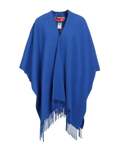 Elisabetta Franchi Woman Cape Bright Blue Size Onesize Wool