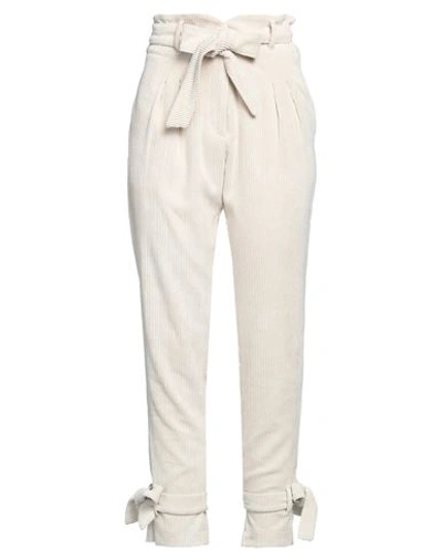 5rue Woman Pants Ivory Size S Polyester, Nylon, Elastane In White