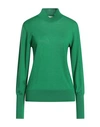 Erika Cavallini Woman Turtleneck Green Size M Virgin Wool