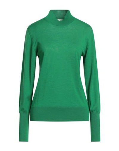 Erika Cavallini Woman Turtleneck Green Size M Virgin Wool In Green