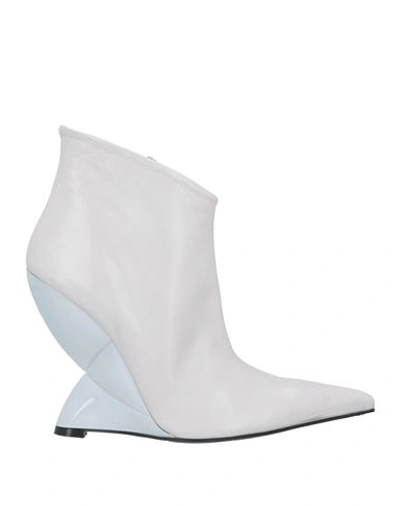 Eddy Daniele Woman Ankle Boots Light Grey Size 10 Soft Leather In Grey