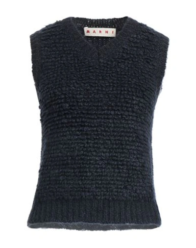 Marni Woman Sweater Navy Size 2 Acrylic, Mohair Wool, Wool In Navy Blue
