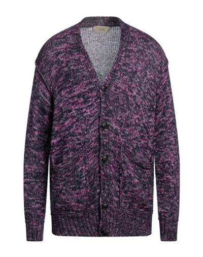 Maison Flaneur Maison Flâneur Man Cardigan Fuchsia Size 38 Wool, Cashmere, Acrylic, Mohair Wool, Polyamide In Pink