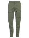 Grey Daniele Alessandrini Man Pants Military Green Size 38 Cotton, Elastane In Green