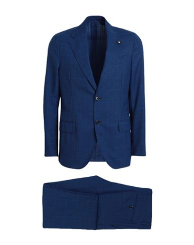 Lardini Man Suit Blue Size 46 Wool