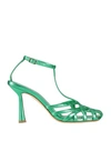 Aldo Castagna Woman Sandals Emerald Green Size 6 Soft Leather