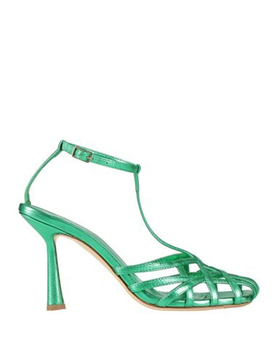 Aldo Castagna Woman Sandals Emerald Green Size 6 Soft Leather