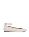Luca Valentini Woman Ballet Flats Off White Size 10 Soft Leather