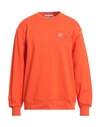 Moschino Man Sweatshirt Orange Size 42 Organic Cotton In Orange