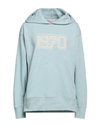 KENZO KENZO WOMAN SWEATSHIRT SKY BLUE SIZE L COTTON, ELASTANE