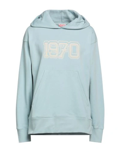 KENZO KENZO WOMAN SWEATSHIRT SKY BLUE SIZE M COTTON, ELASTANE