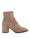 Tod's Woman Ankle Boots Khaki Size 6.5 Leather In Beige