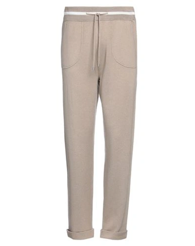 Panicale Man Pants Beige Size 38 Merino Wool, Silk, Cashmere