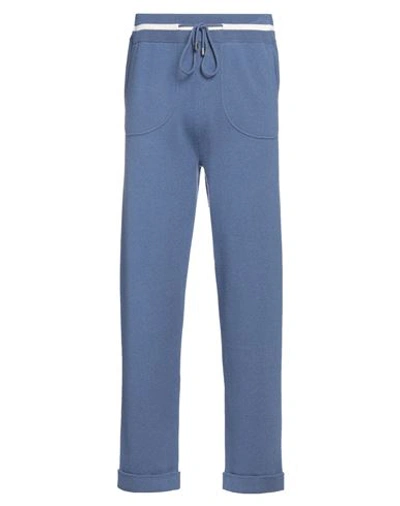 Panicale Man Pants Pastel Blue Size 38 Merino Wool, Silk, Cashmere