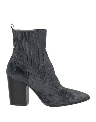 Bruglia Woman Ankle Boots Black Size 10 Textile Fibers