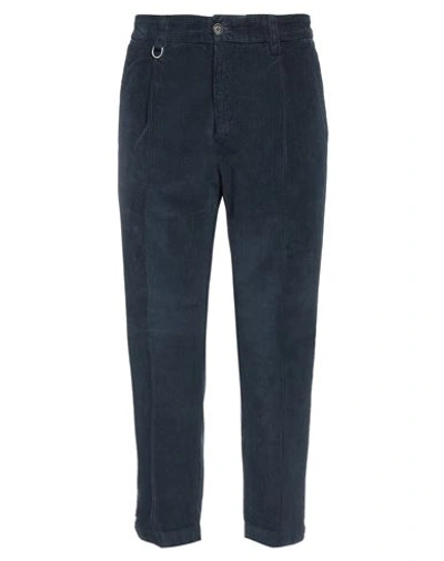 Paolo Pecora Man Pants Midnight Blue Size 34 Cotton, Elastane In Blue