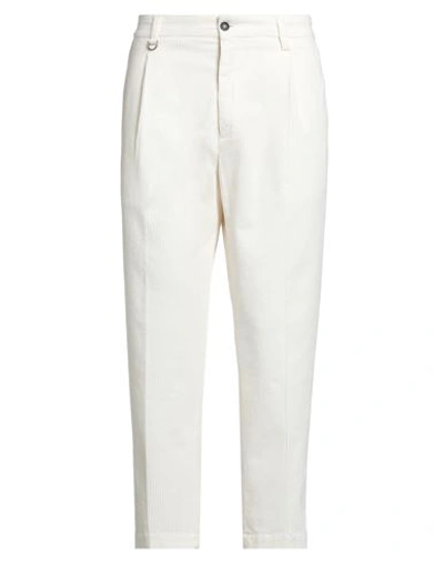 Paolo Pecora Man Pants Ivory Size 36 Cotton, Elastane In White