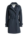 Dekker Woman Overcoat Navy Blue Size 10 Polyester