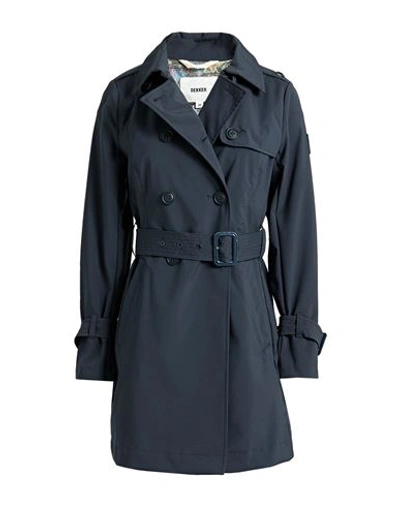 Dekker Woman Overcoat Navy Blue Size 10 Polyester