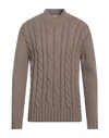 Hinnominate Man Sweater Taupe Size L Cotton, Acrylic In Grey