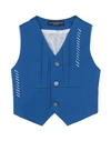 MANUELL & FRANK MANUELL & FRANK NEWBORN BOY TAILORED VEST AZURE SIZE 3 COTTON, ELASTANE