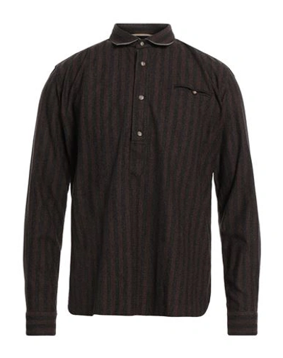 Tintoria Mattei 954 Man Shirt Chocolate Brown Size 15 ½ Cotton