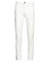 Yan Simmon Man Denim Pants White Size 38 Cotton, Elastane