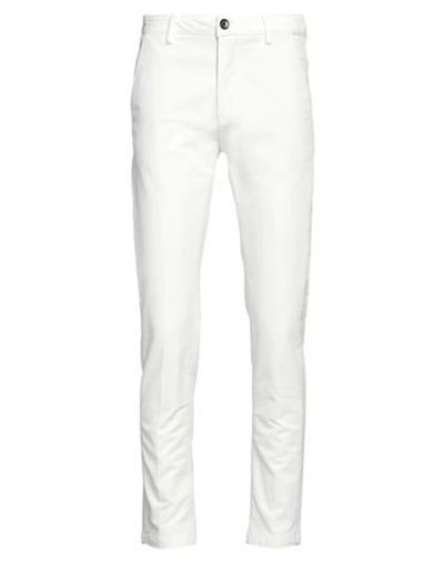 Yan Simmon Man Denim Pants White Size 38 Cotton, Elastane