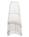 Blumarine Woman Maxi Skirt Ivory Size 6 Cotton, Silk, Polyester In White